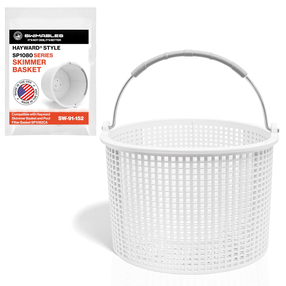 Swimables pool skimmer basket with brass weight for stable submersion