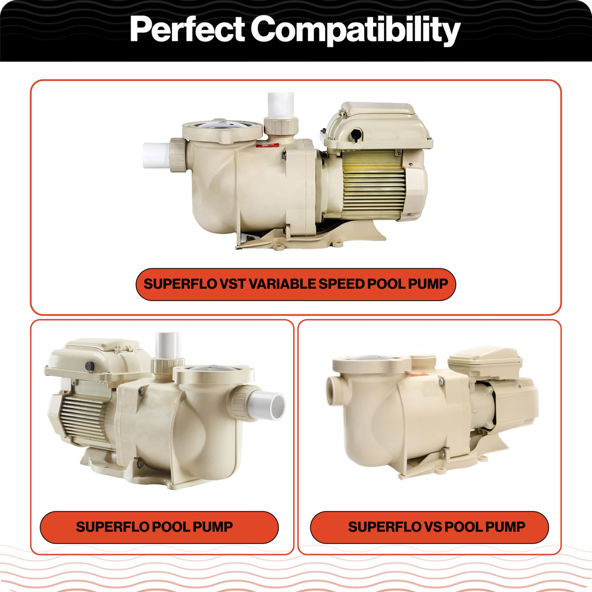 Swimables basket is compatible with Pentair SuperFlo, SuperFlo VF, and VS pumps.