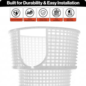 Swimables pump basket with easy installation steps for quick replacement.
