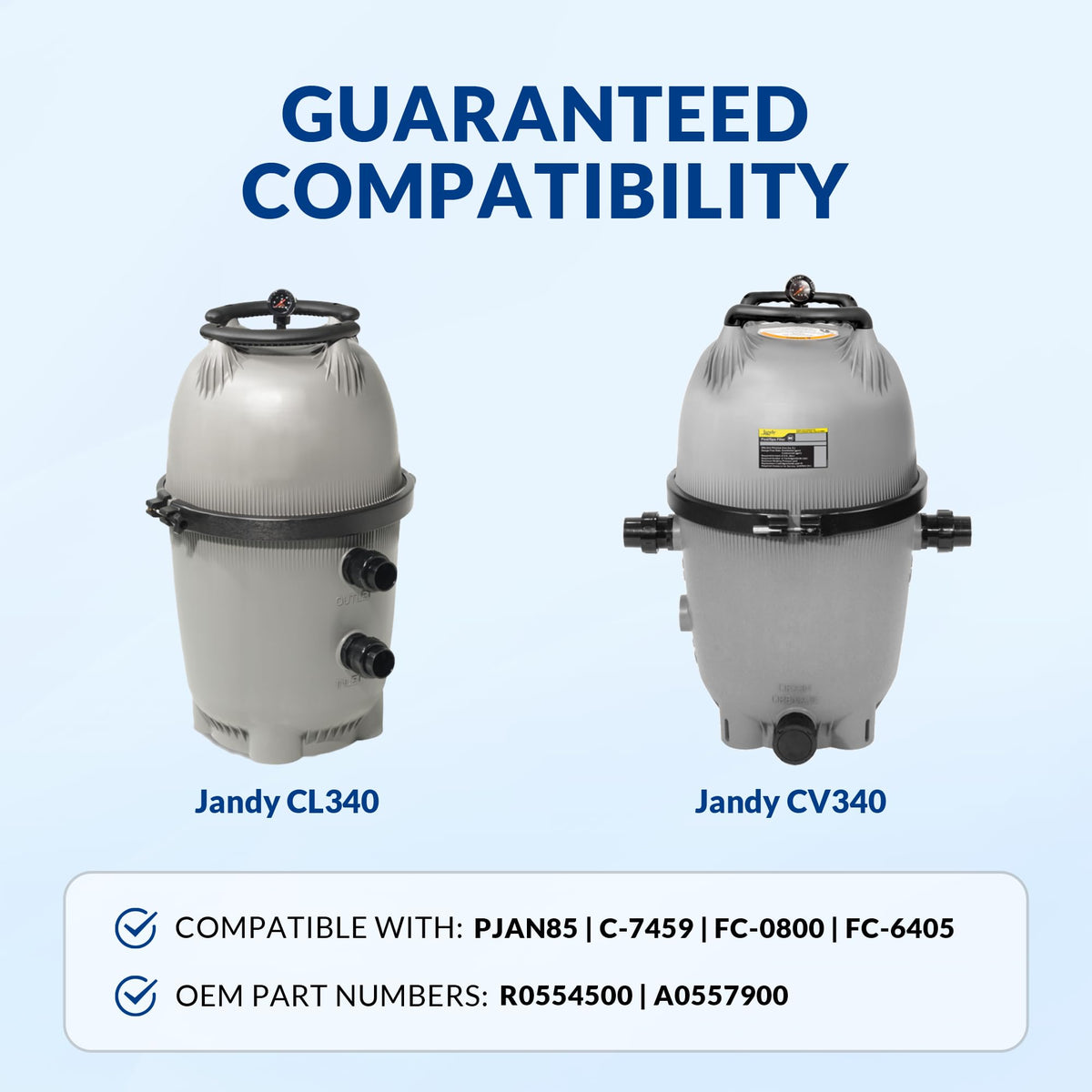 Swimara Ultra-Series 340 sq ft label emphasizes total filtration capacity.