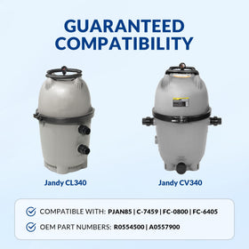 Swimara Ultra-Series 340 sq ft label emphasizes total filtration capacity.