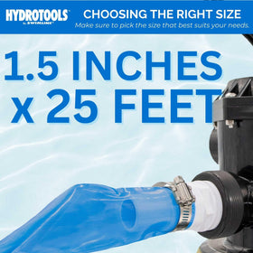 Swimline Hydrotools 25 ft reach supports flexible pool setup.