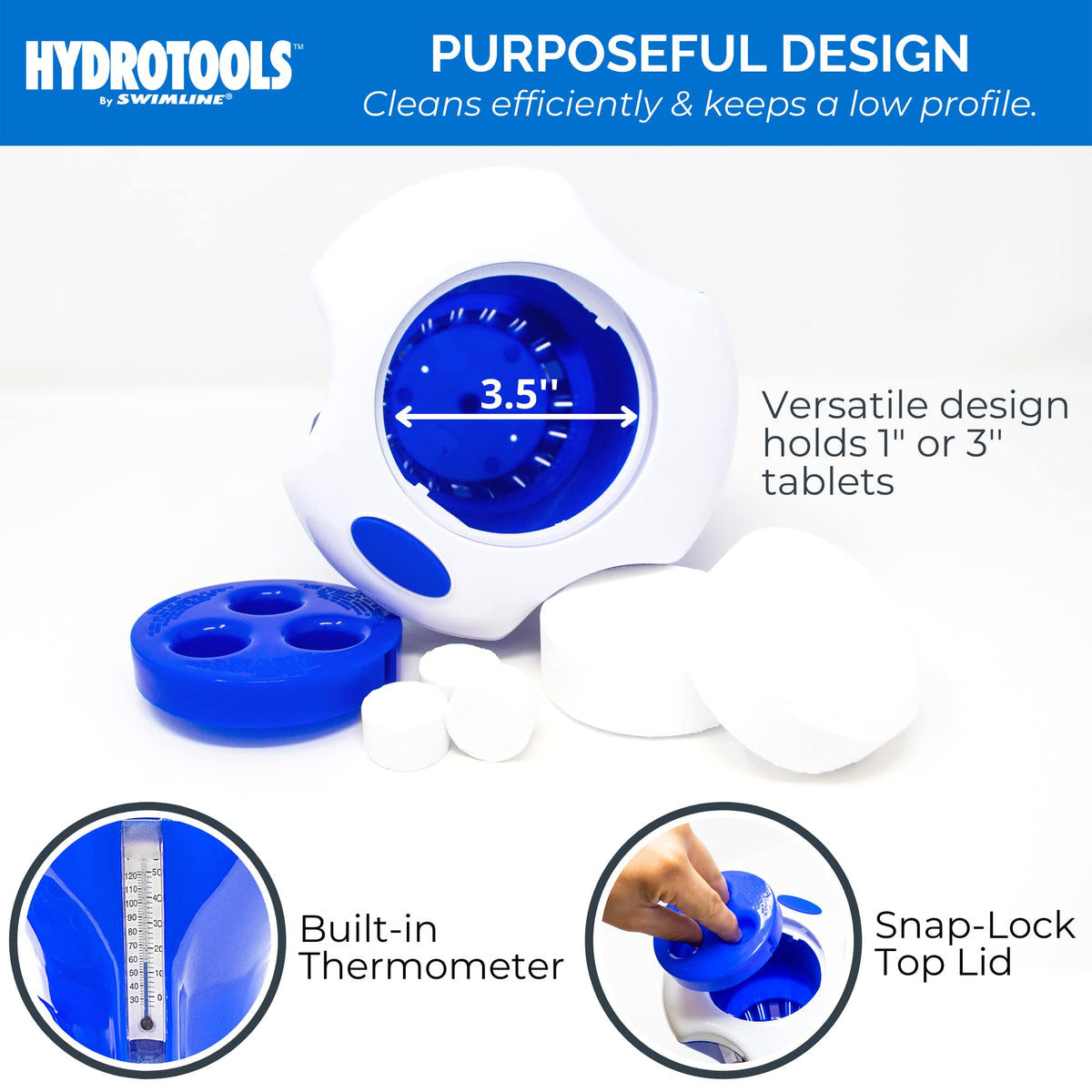 Swimline HydroTools 87400 adjustable flow-rate dispenser enables customized balance.