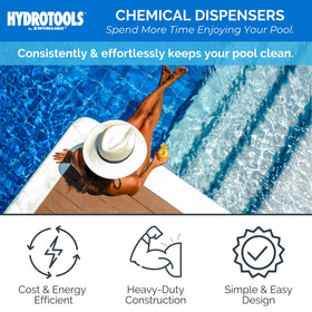 Swimline HydroTools 87400 floating dispenser in pool delivering steady chemical balance.