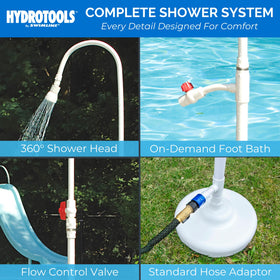 Swimline HydroTools adjustable shower head with customizable spray.