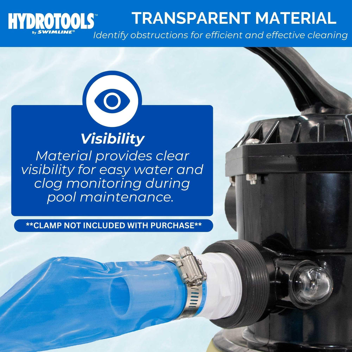 Swimline Hydrotools chemical- and UV-resistant hose withstands harsh pool conditions.