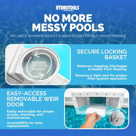 Swimline HydroTools easy basket access from top and front for simple cleaning.