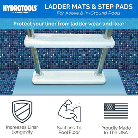 SWIMLINE HydroTools non-slip ribbed texture offers secure footing on wet steps.