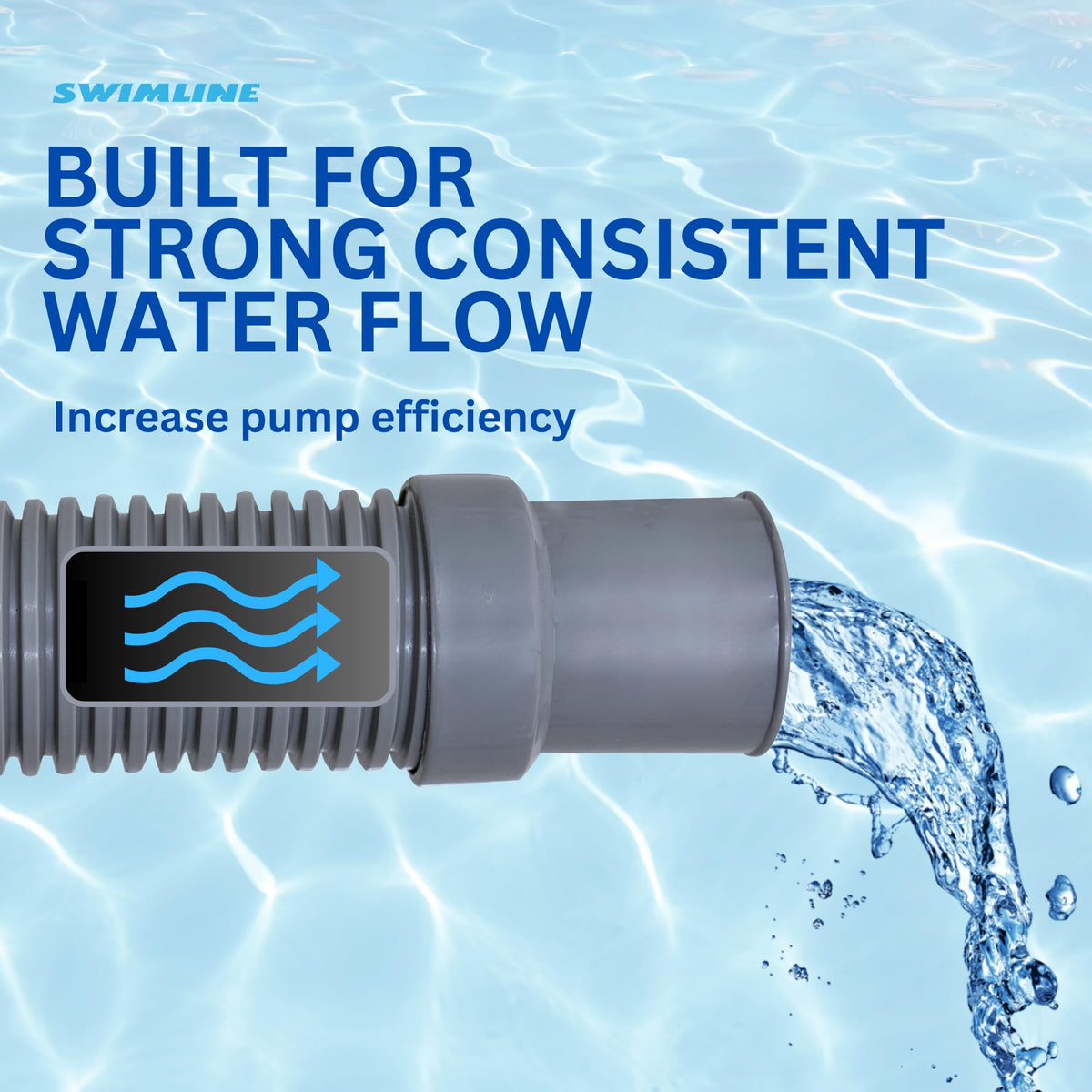 Swimline Hydrotools premium cuff connection provides stable attachment for reliable filtration.