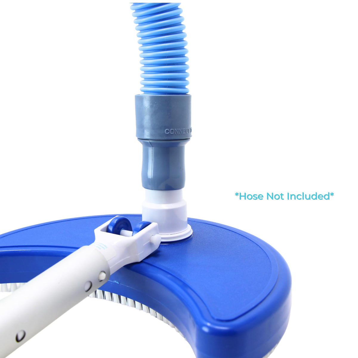 Swimline Hydrotools vacuum head integrated brush bristles loosen and capture debris.