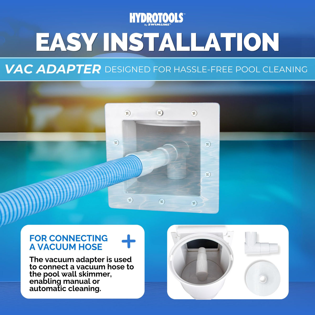 Swimline HydroTools Wide Mouth Water Leveling Skimmer maintains steady water levels