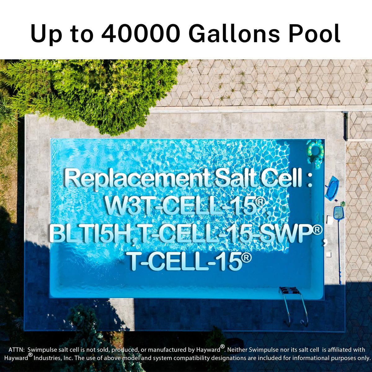 Swimpulse salt cell electrodes closeup indicating efficient electrolysis for chlorine production.