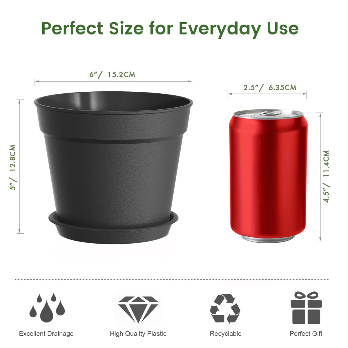 SwinDuck 6-inch pot ideal for herbs and small succulents.
