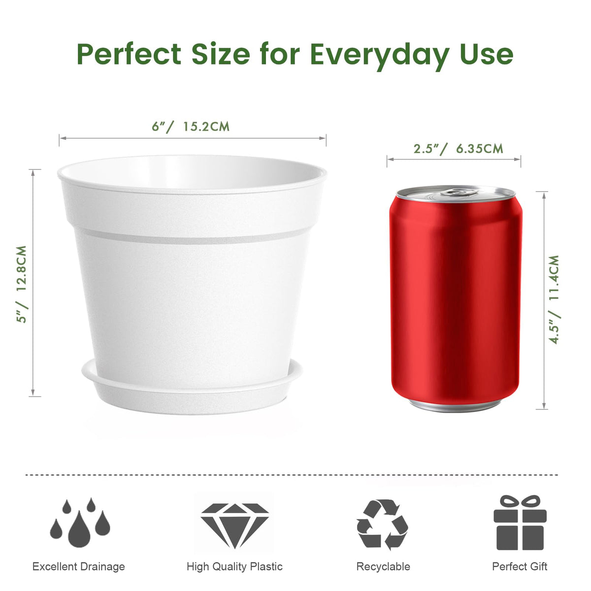 SwinDuck 6-inch pot ideal for herbs, succulents, and seedlings.