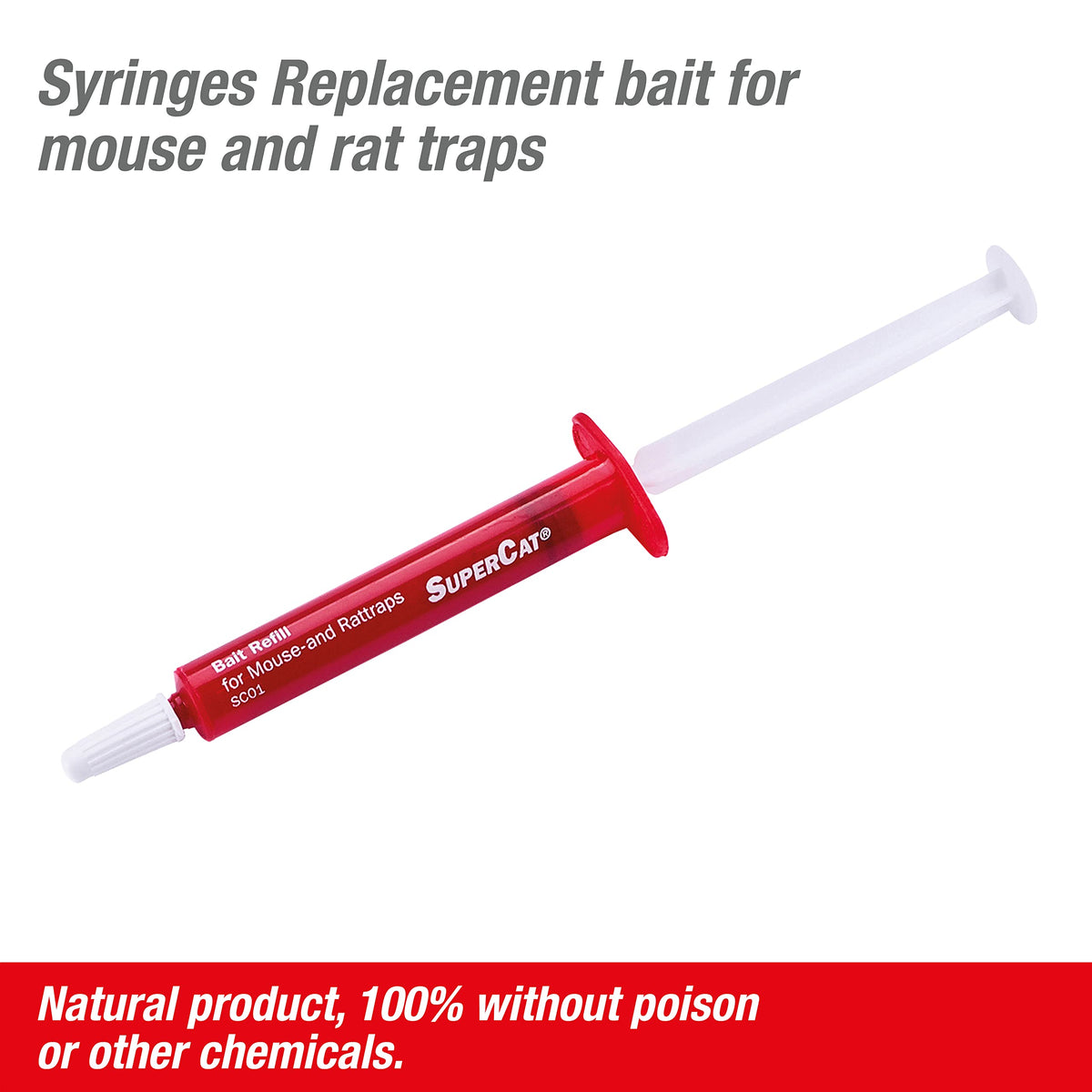 SWISSINNO bait syringe tip offers clean, precise baiting with minimal waste.