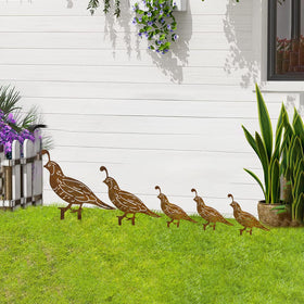 SWNACOR rusty quail backyard ornament adds seasonal character