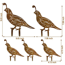 SWNACOR rusty quail yard art highlights country garden vibe