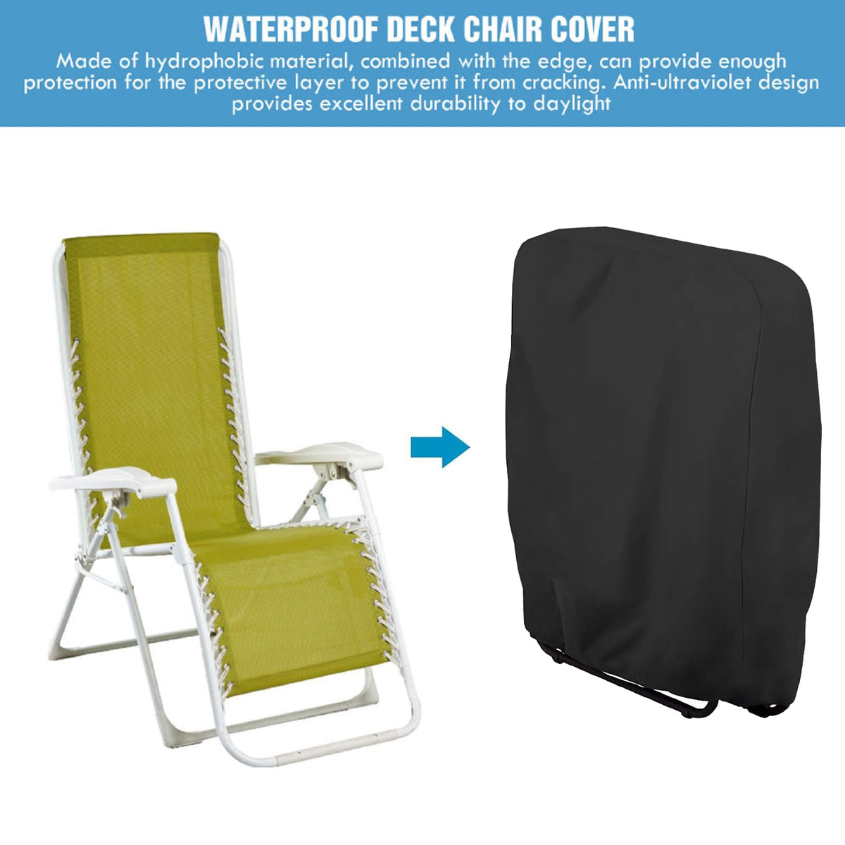 Black and beige chair cover options complement outdoor furniture