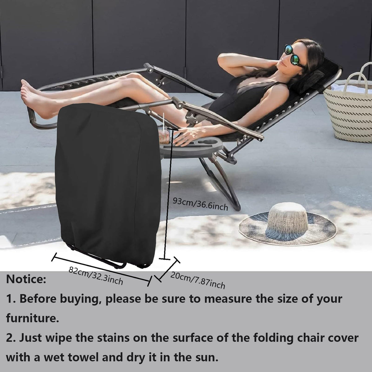 Outdoor folding chair cover shown waterproof for rain protection