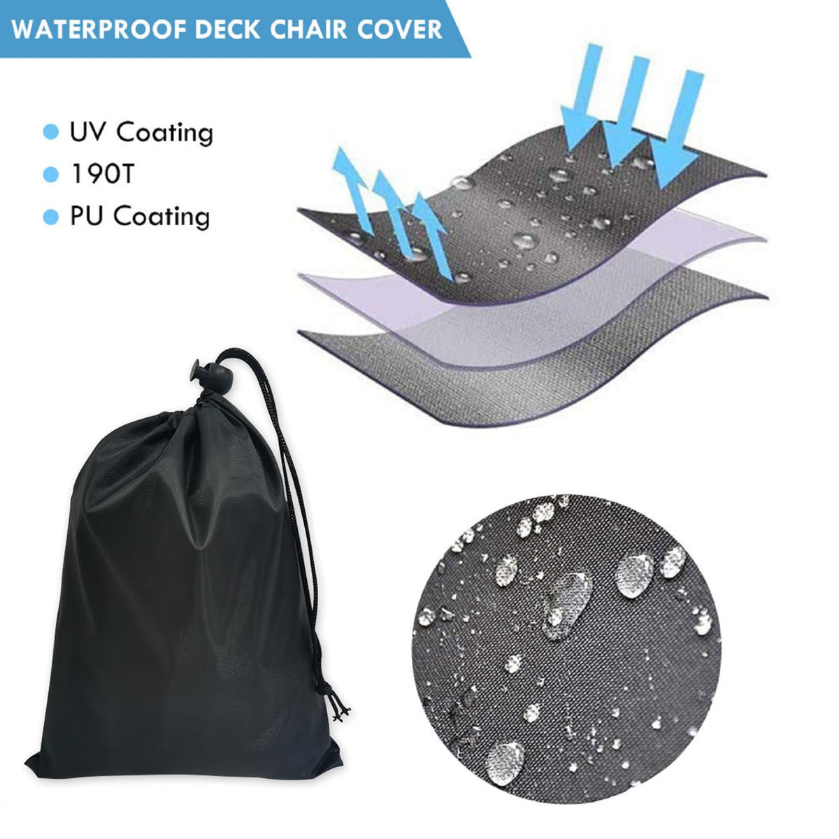 UV-resistant chair cover preventing sun fade and keeping fabric dry