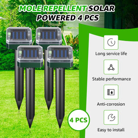 Sxaze Ultrasonic pest wave emission helps reduce unwanted digging without chemicals.