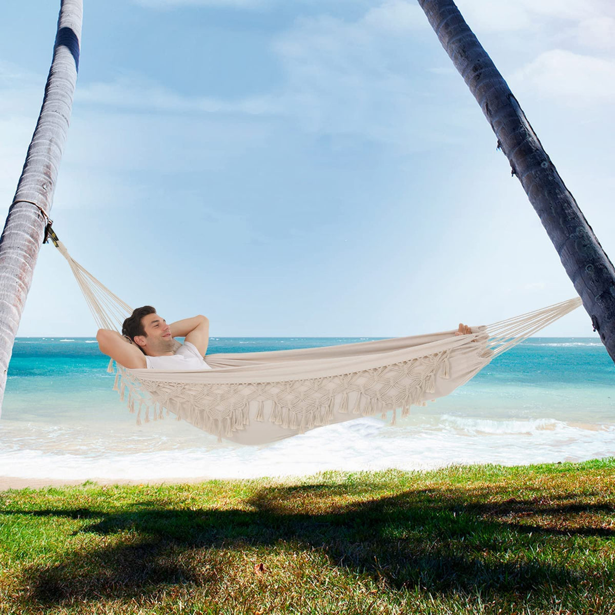 SXSEAGLE wooden ring and frame for secure hammock attachment.
