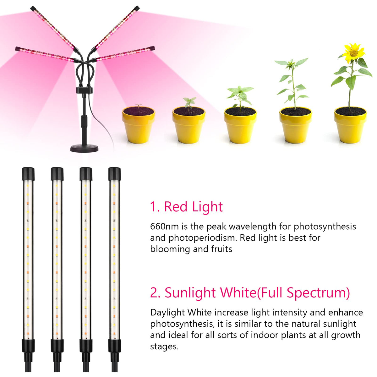 SYEIORAOM adjustable gooseneck enables flexible placement for plants.