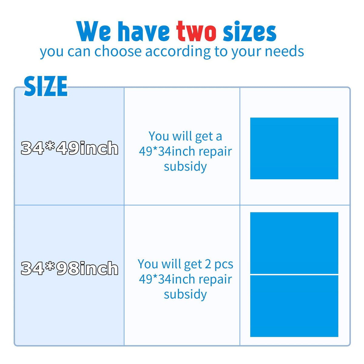 Syhood patch self-adhesive backing shown for easy on-the-spot repairs