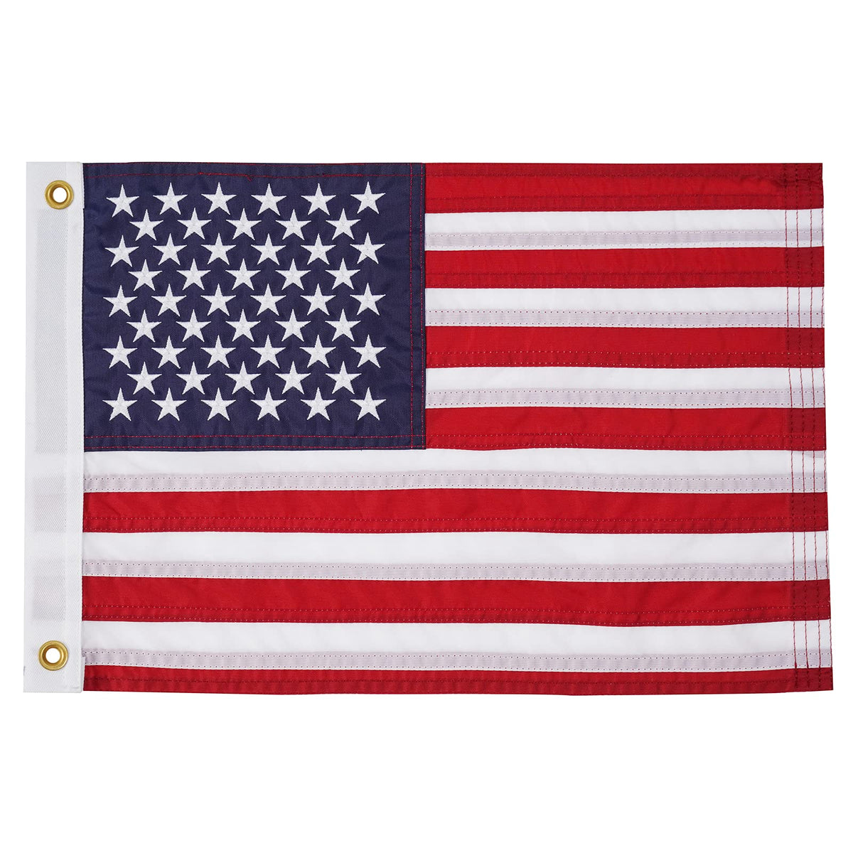SYII American Flag 12x18 with embroidered stars for durable outdoor display