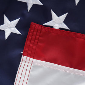 Double-needle sewn stripes on the SYII flag emphasize durability and craftsmanship.