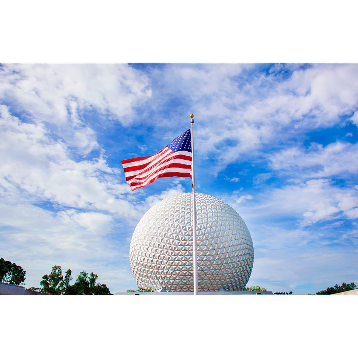 SYII American flag close-up shows embroidered stars for a premium, long-lasting finish.
