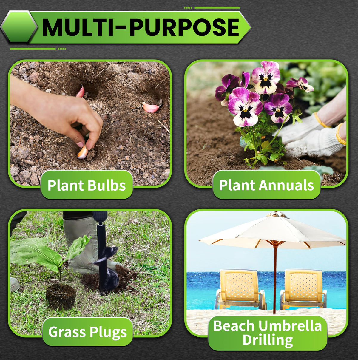 SYITCUN comfortable grip auger reduces back strain during digging.