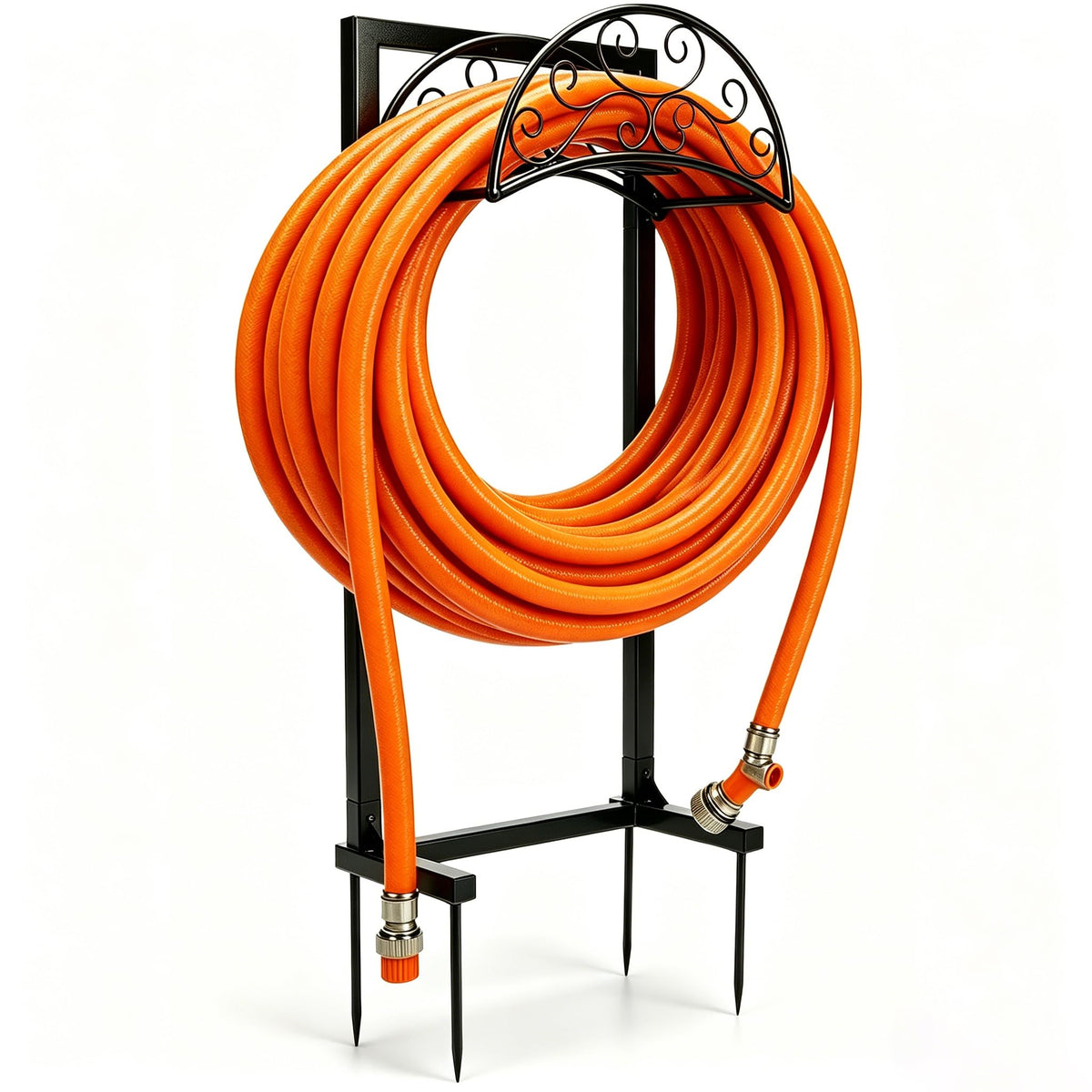 SYITCUN garden hose holder with triangle reinforcement supports heavy hoses outdoors.