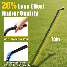 SYITCUN rake with 6ft long handle enables standing operation