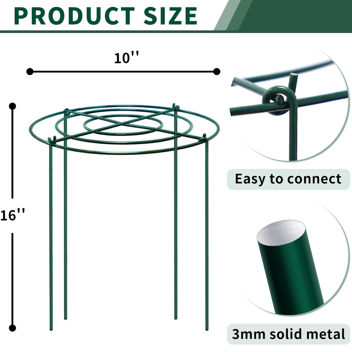SYITCUN peony cage four legs assembly for stable plant support.