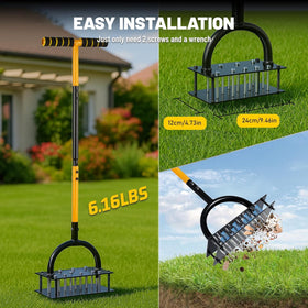 thickened foot plate provides stable leverage during aeration