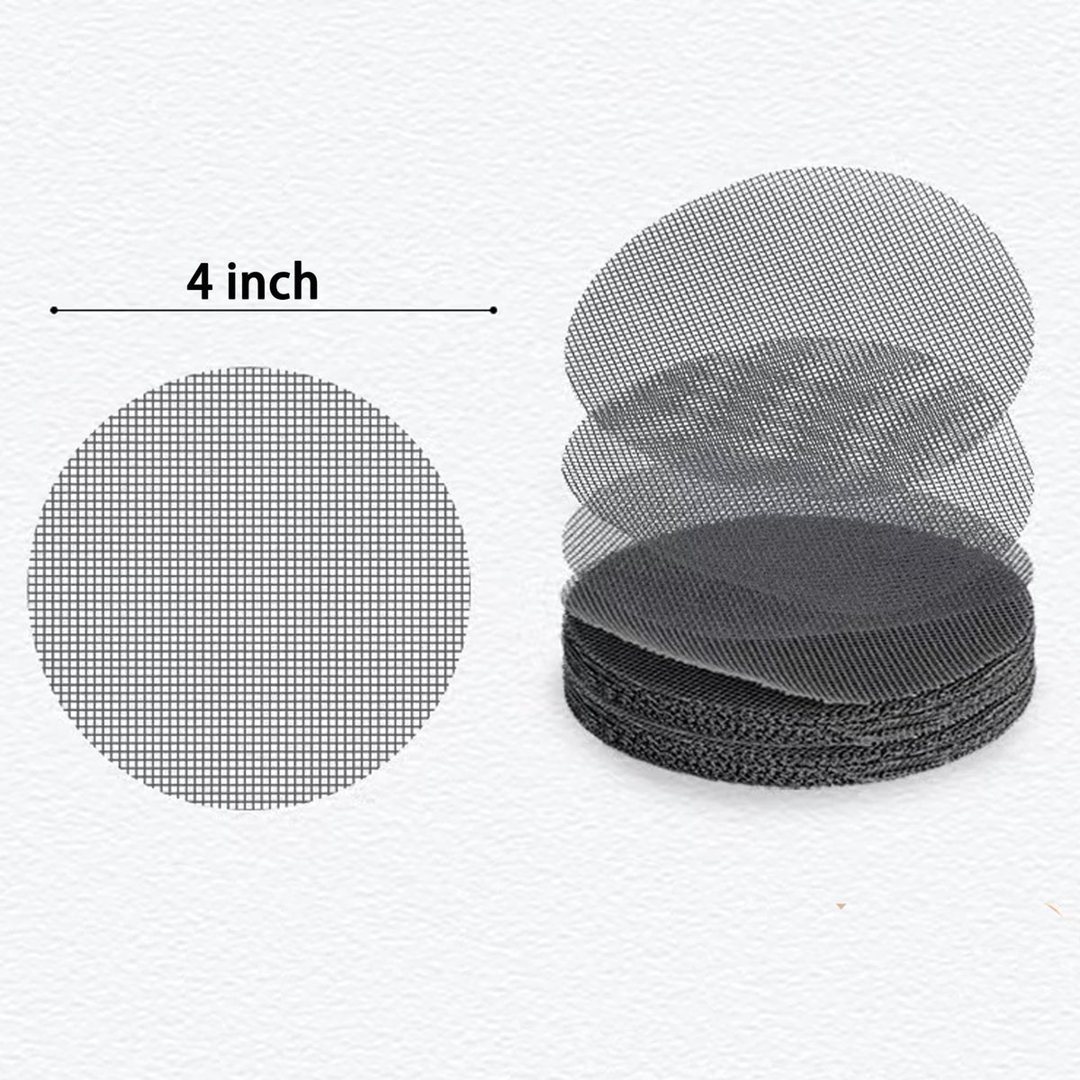 Sylken 4inch round drainage mesh closeup shows sturdy glass fiber construction.