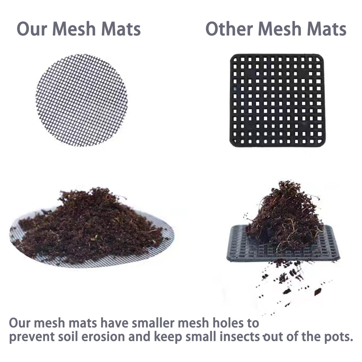Sylken anti-slip mesh pad in pot helps reduce shifting and messy soil.