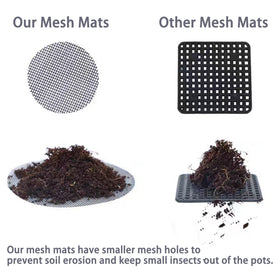 Sylken anti-slip mesh pad in pot helps reduce shifting and messy soil.