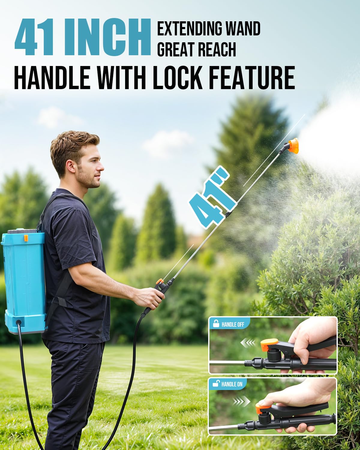 Lightweight 6.9 lb Sylsmart sprayer, easy to carry across the yard.