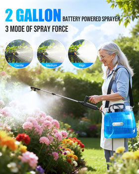 Sylsmart electric sprayer four-nozzle setup for versatile coverage across plants and lawn.