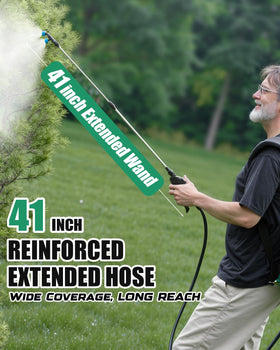 Ergonomic backrest and wide straps provide all-day comfort for long spraying sessions