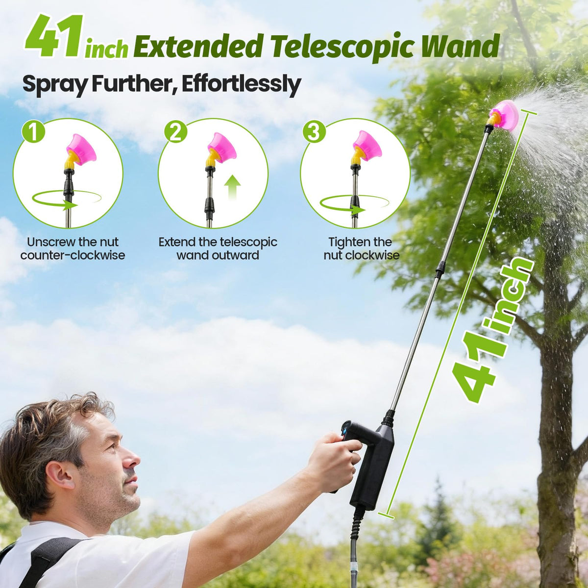 Sylsmart shower nozzle creates even droplets for thorough irrigation.
