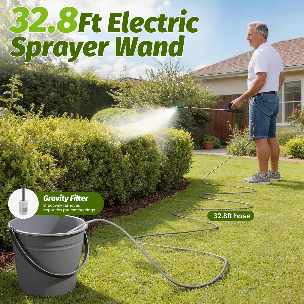 Sylsmart telescopic wand reaches high branches for precise watering