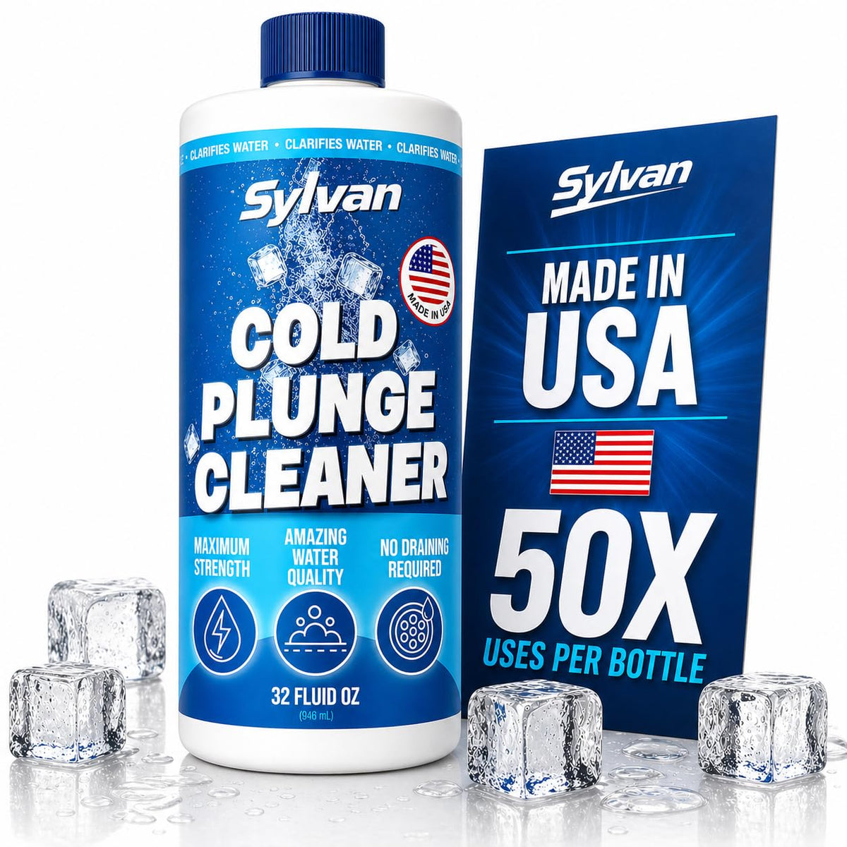 Sylvan Hills Cold Plunge Cleaner bottle for simple weekly maintenance.