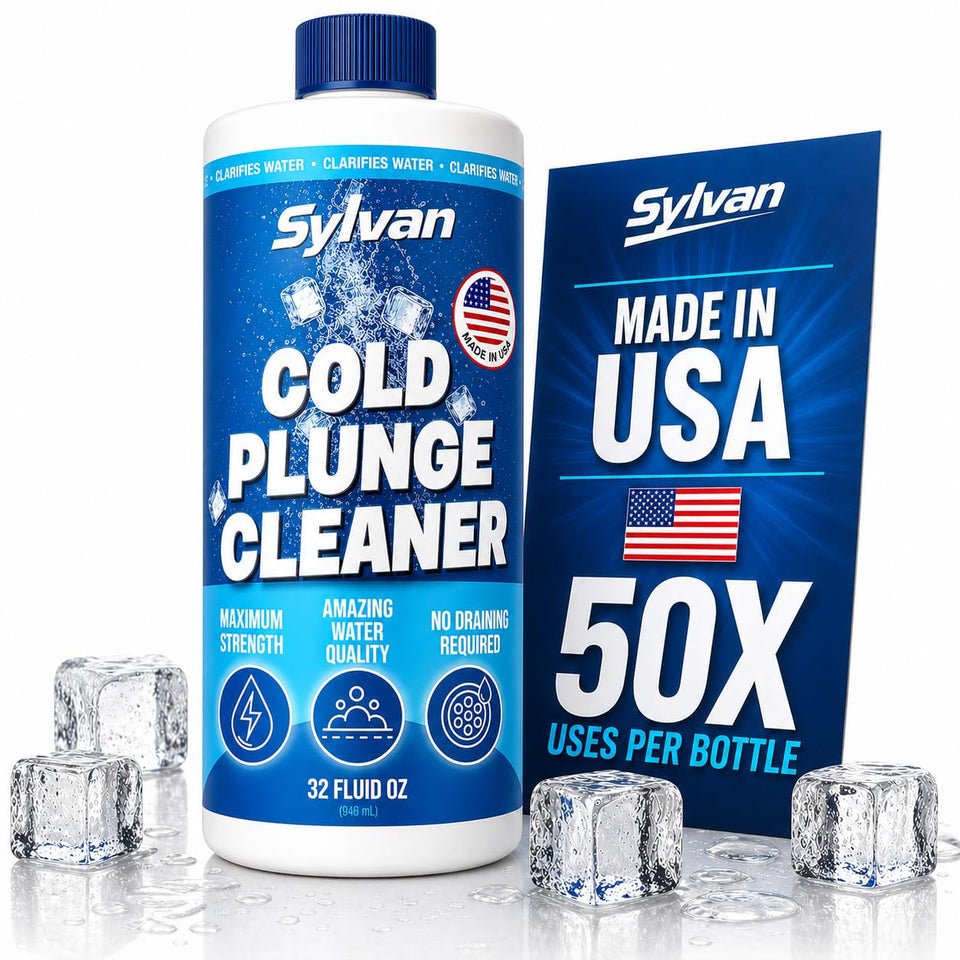 Sylvan Hills Cold Plunge Cleaner bottle for simple weekly maintenance.