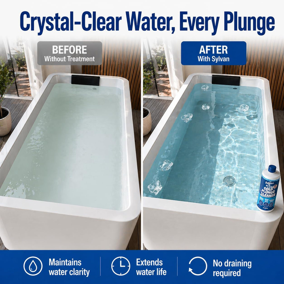 Sylvan Hills pour action demonstrates measured portion for balanced tub maintenance.