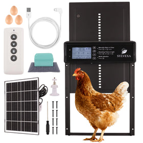 Sylvexa solar panel assembly powering the automatic coop door for reliable charging