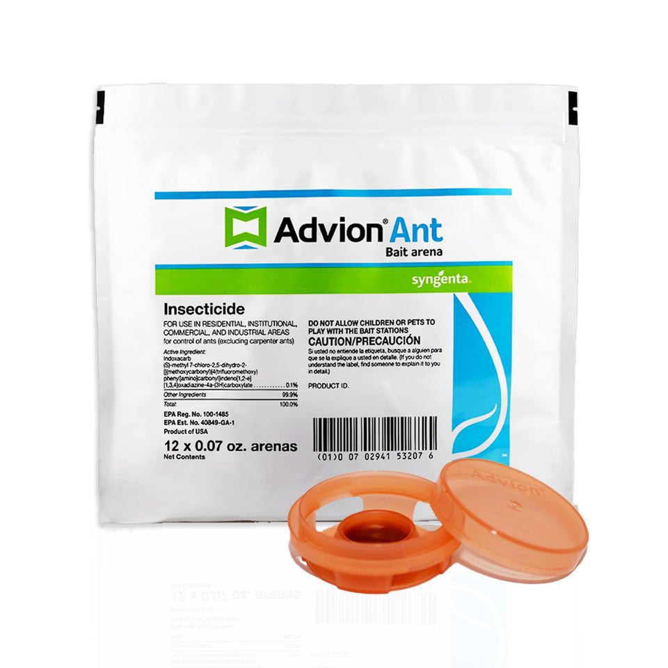 Syngenta Advion Ant Bait Arena 12ct packaging shows easy setup for fast ant control
