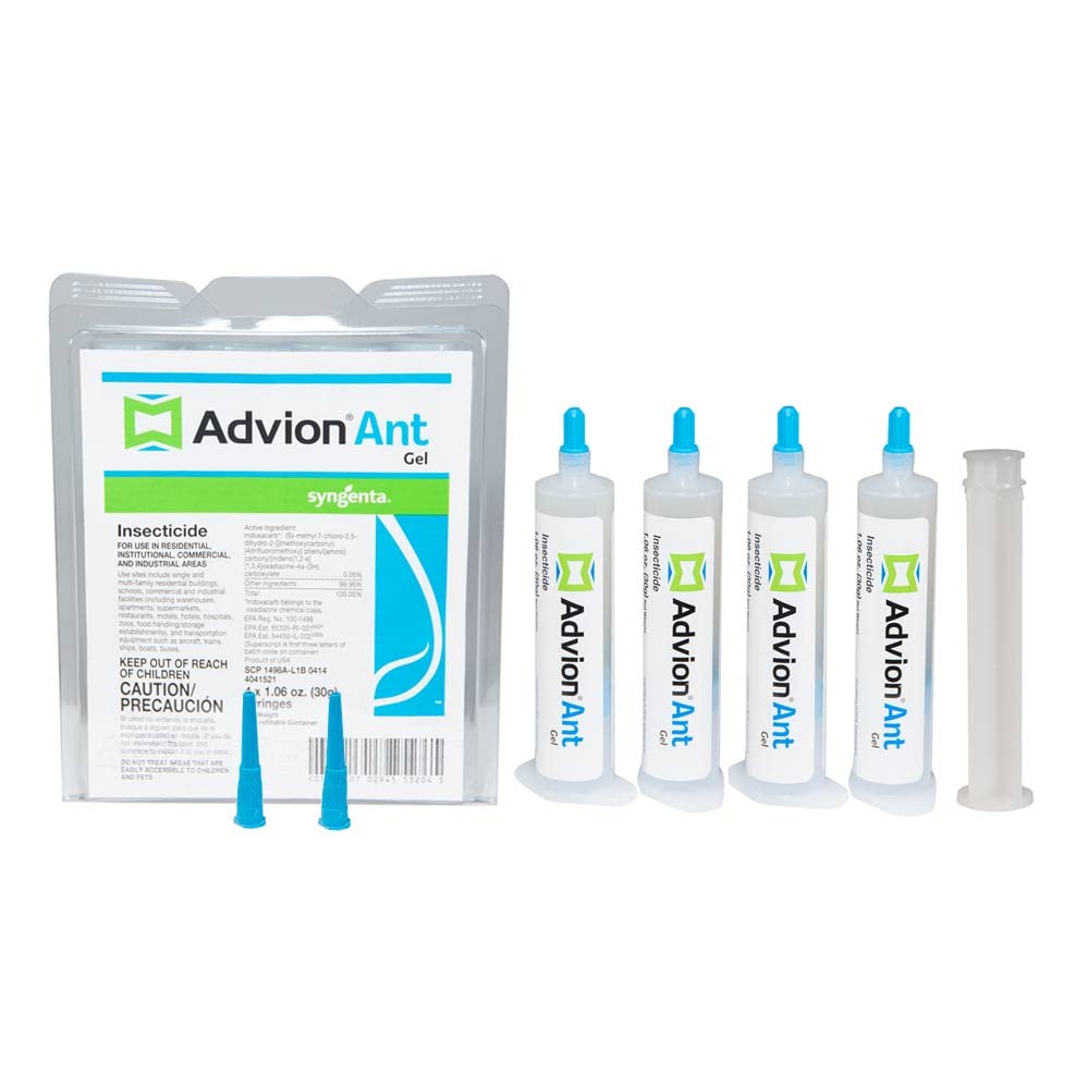 Syngenta Advion packaging showing 4 x 30g syringes for storage.